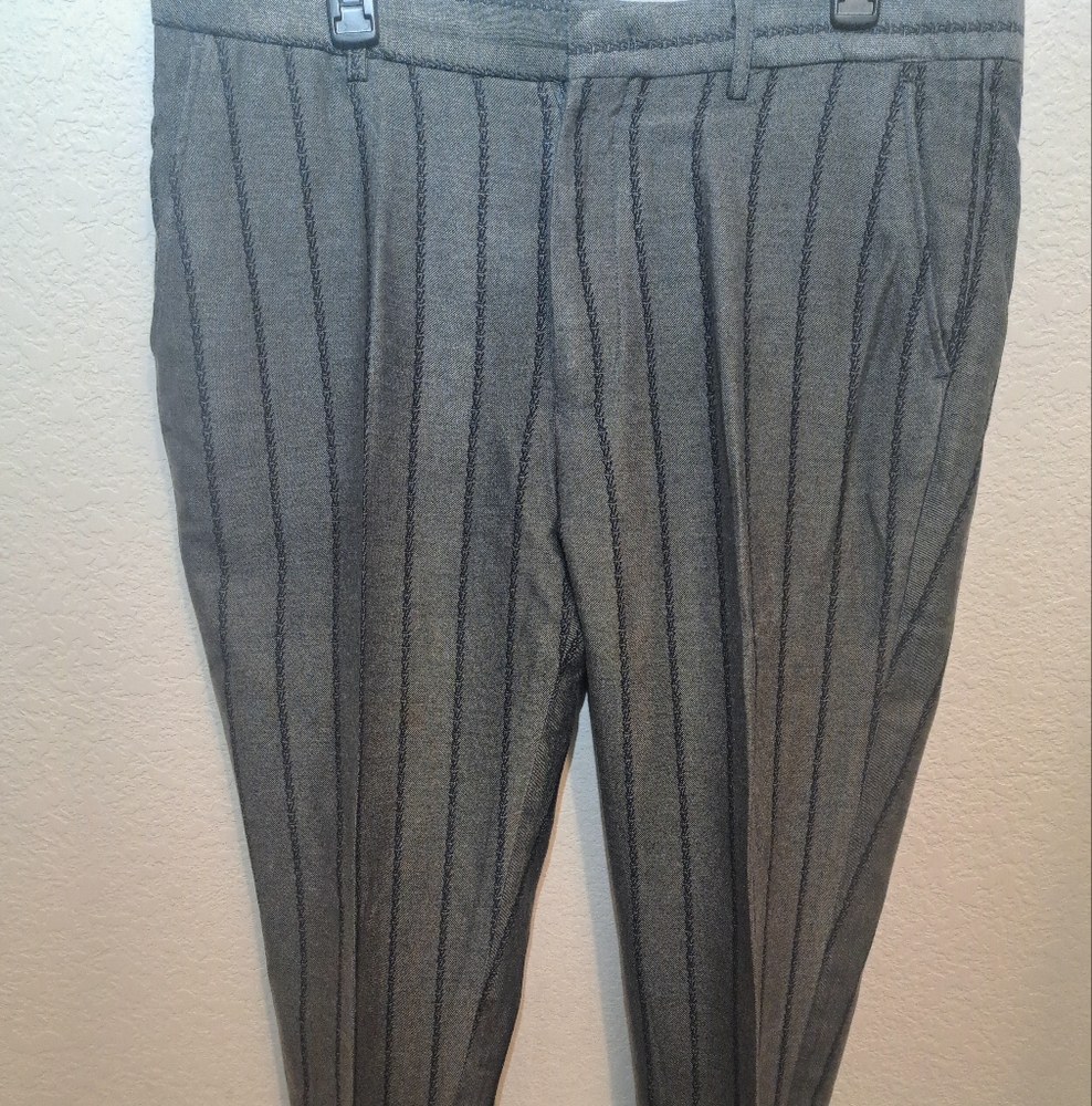 Vintage Louis Vuitton Grey / Charcoal Pinstripe Luxury Slim Fit Pants 34 / 30